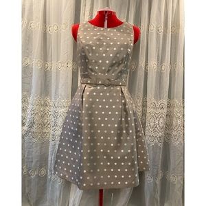 Beige and white polkadot dress